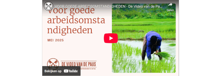 De video van de Paus; voor goede arbeidsomstandigheden