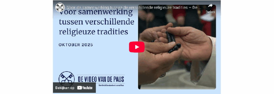 Video van de Paus: voor de samenwerking tussen de verschillende religieuze tradities